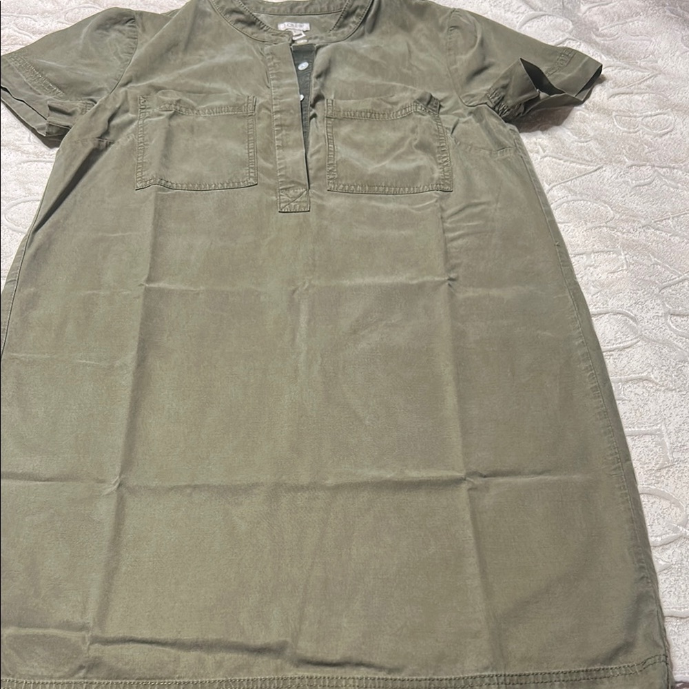 J. Crew Olive Green Short Sleeve Dress size S